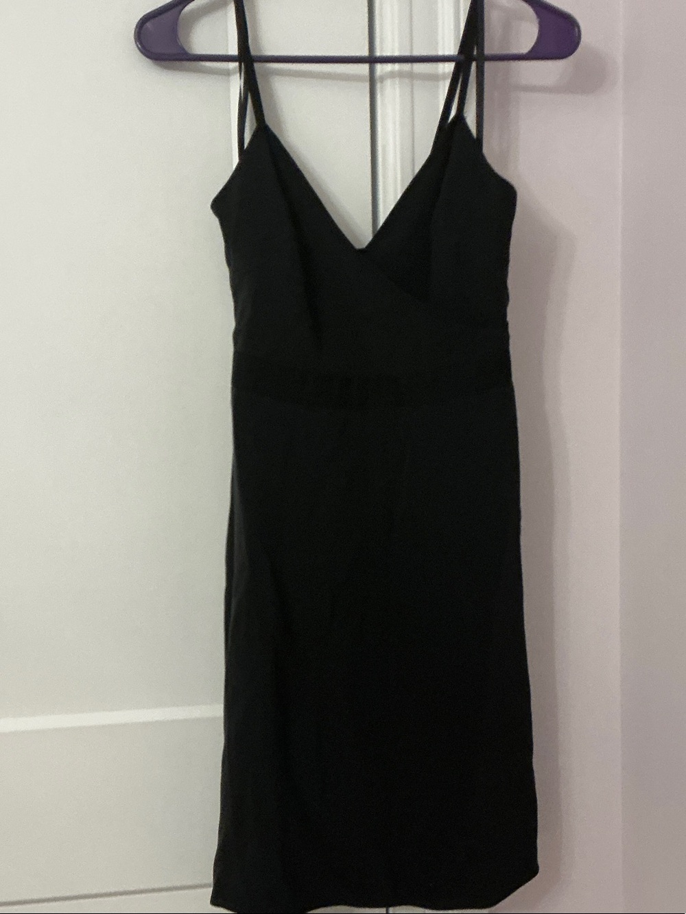 Banana Republic Black Slip Mini Dress with V-Neck
